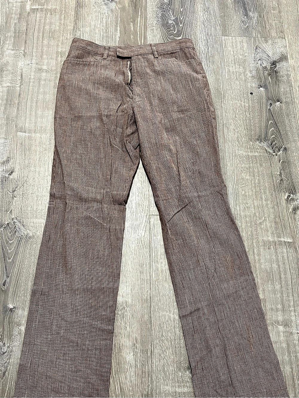 Brown Plaid Flare Pants